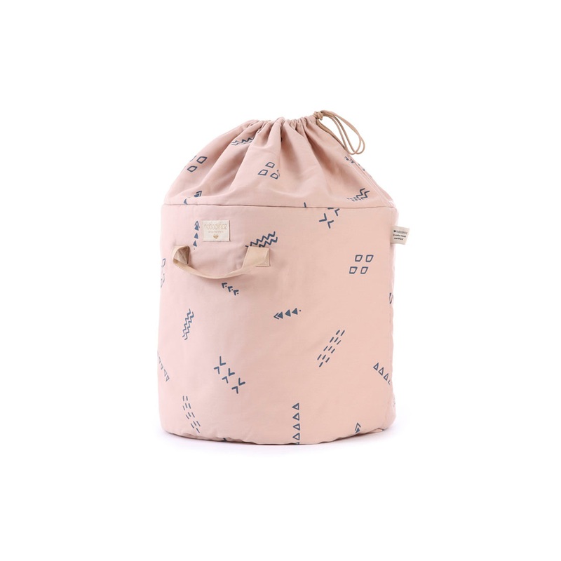 nobodinoz Bamboo Toy Bag Blue Secrets/ Misty Pink