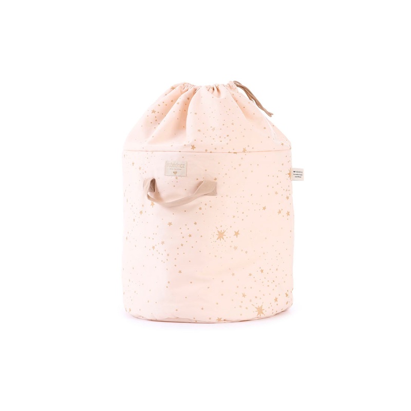 nobodinoz Bamboo Toy Bag Gold Stella/ Dream Pink