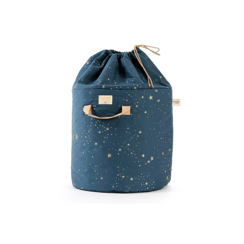 nobodinoz Bamboo Toy Bag Small Gold Stella/ Night Blue