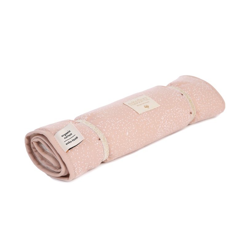 nobodinoz Changing Pad Nomad White Bubble/ Misty Pink