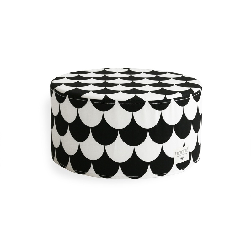 nobodinoz Little Pouffe Soho Black Scales