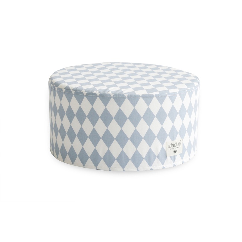 nobodinoz Little Pouffe Soho Blue Diamonds