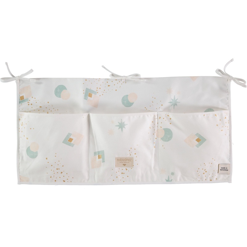 nobodinoz Merlin Crib Organizer Aqua Eclipse/ White