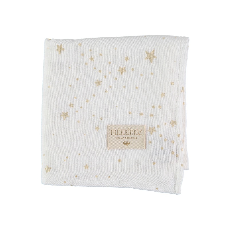 nobodinoz Swaddle Baby Love Gold Stella/ White