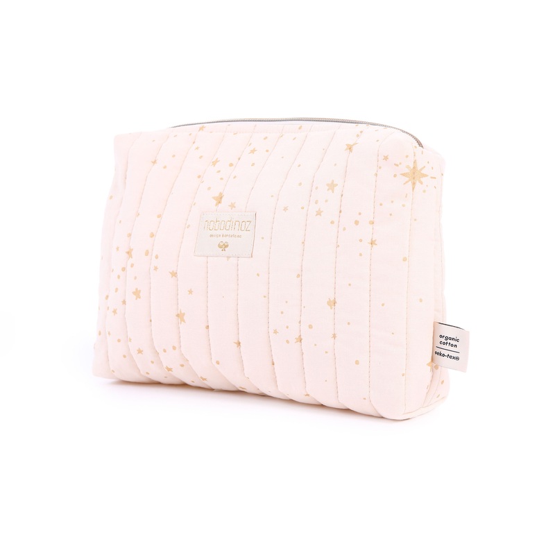 nobodinoz Travel Vanity Case Gold Stella/ Dream Pink