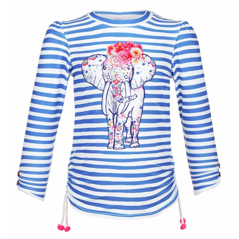 Sunuva Girls Classic Rash Blue & White Stripe
