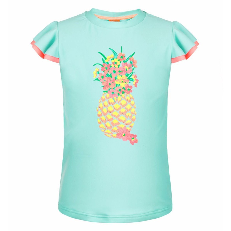 Sunuva Girls S/S Flutter Rash Pineapple Ditsy Blue