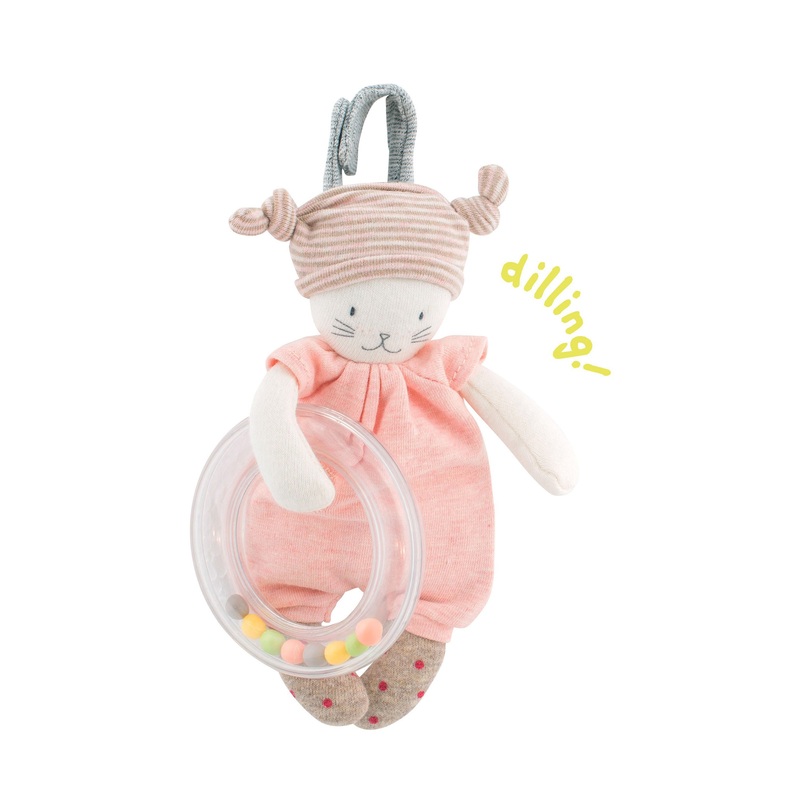 Moulin Roty Pink Baby Ring Rattle