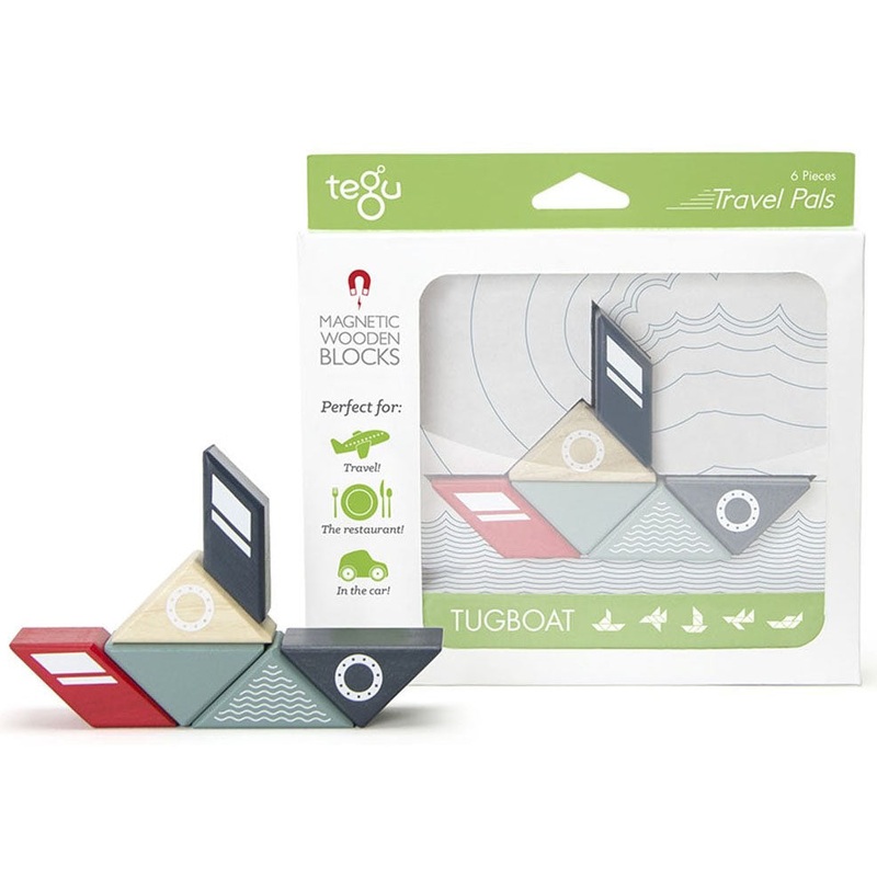 Tegu Travel Pal Tugboat Magnetic Wooden Blocks