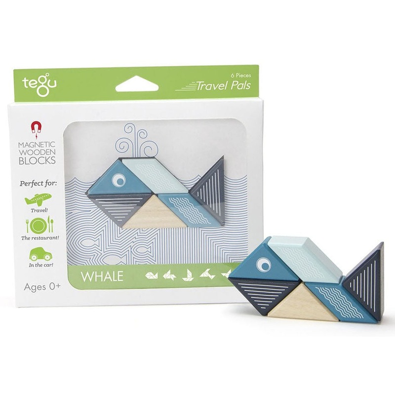 Tegu Travel Pal Whale Magnetic Wooden Blocks
