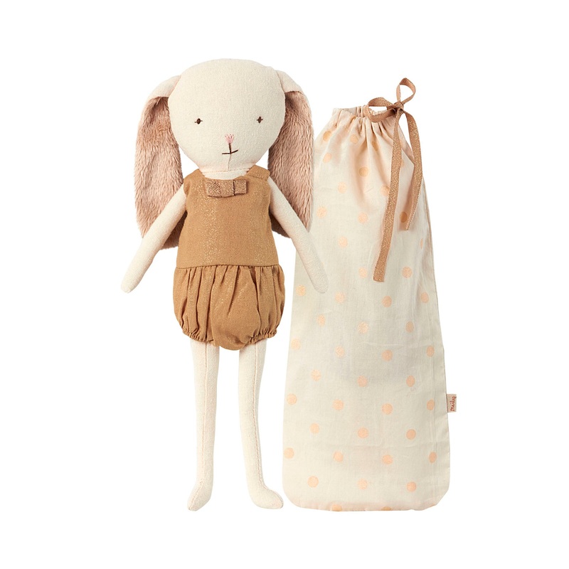 Maileg Bunny Bell in Bag Gold