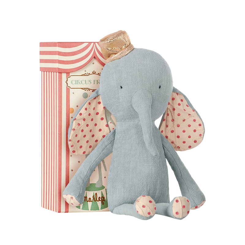 Maileg Circus Friends - Elephant with Hat Blue