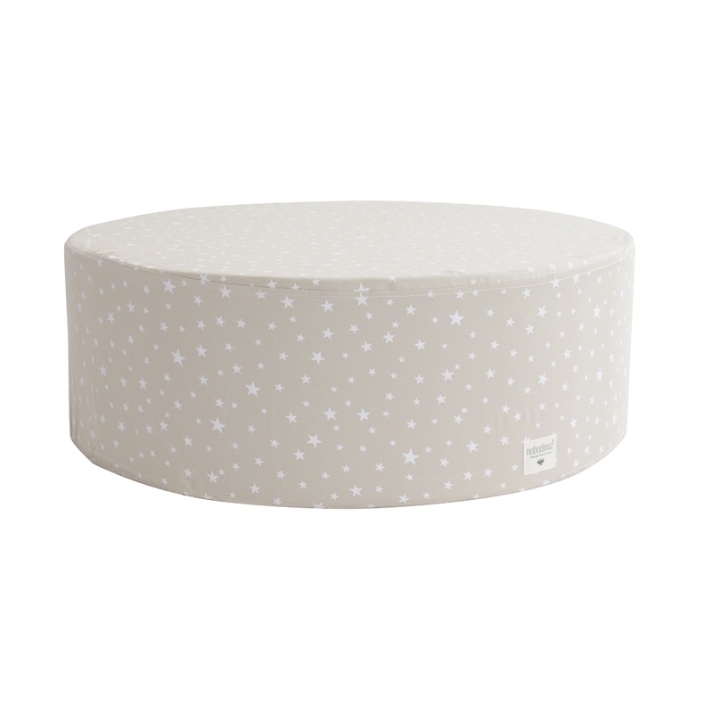 nobodinoz Large Pouffe Soho Sand White Stars