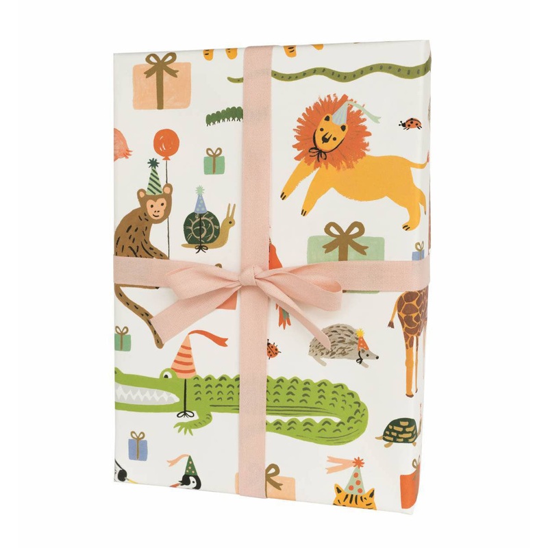 Rifle Paper Co Roll of 3 Party Animals Wrapping Sheets