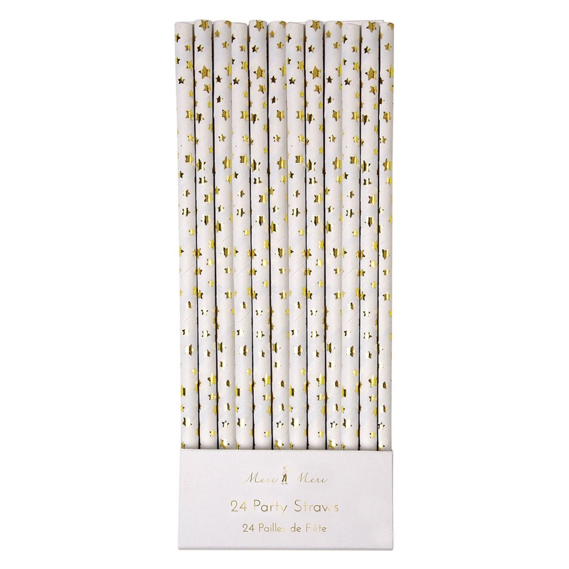 Gold Foil Star Straws