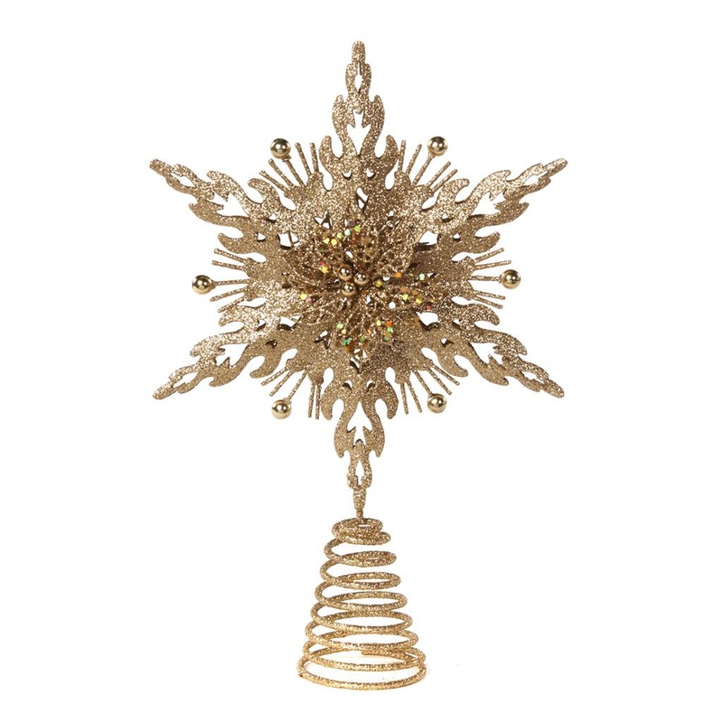 Goodwill Met Glt Snowflake Topper Gld