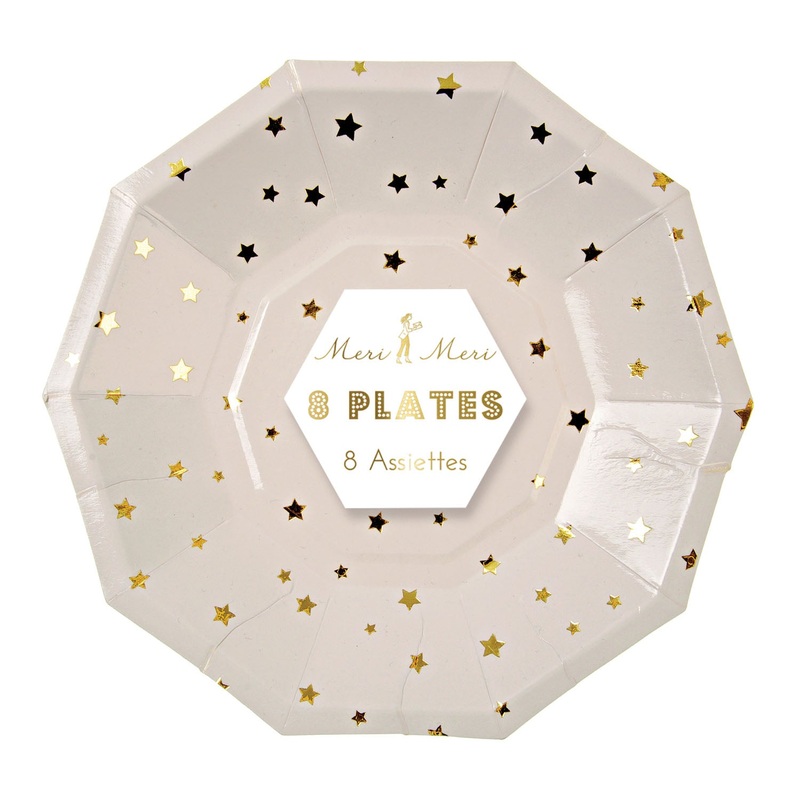 Plate Toot Sweet Gold Stars SML