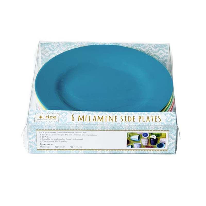 Rice DK 6 Melamine Round Side Plates Assorted Shine