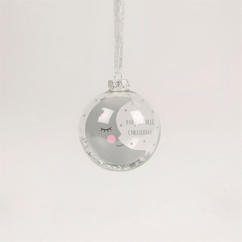 RJB Stone Baby's First Christmas Sweet Dreams Moon Bauble