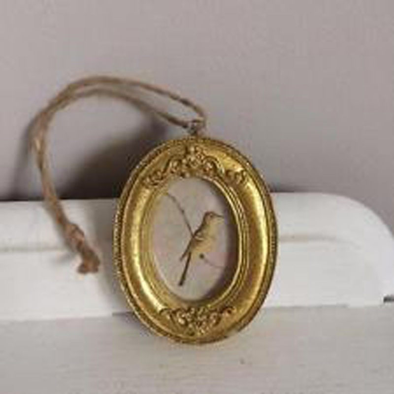 RJB Stone Gold Mini Hanging Classical Photo Frame Oval