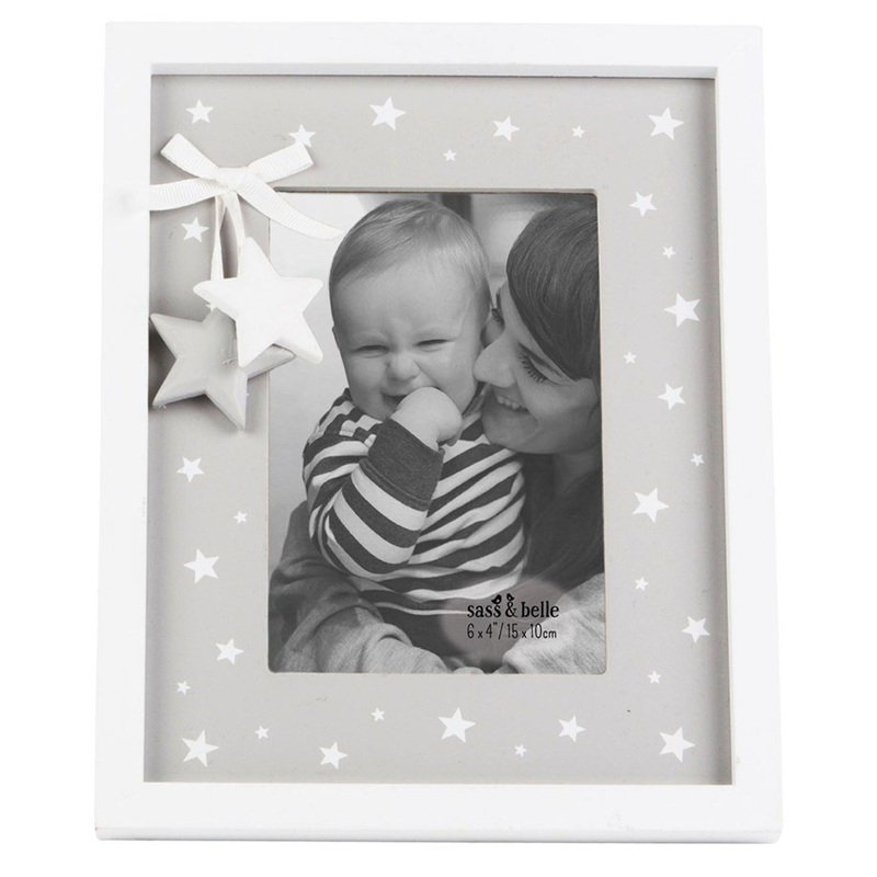 RJB Stone Grey & White Star Photo Frame