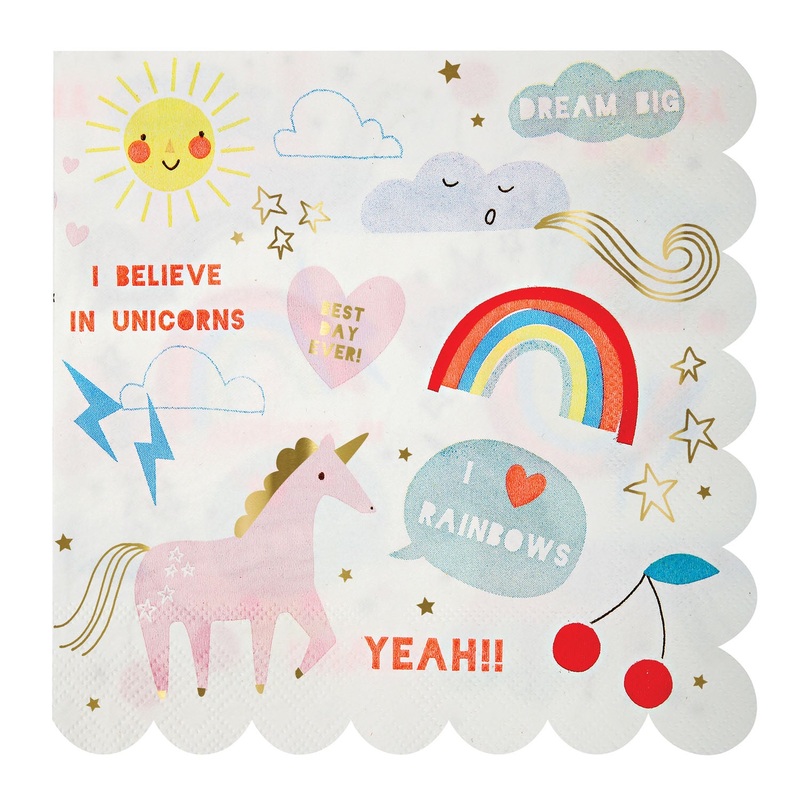 Set of 20 Napkins Large Unicorn