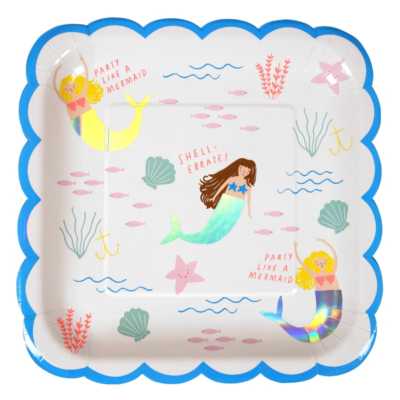 Set of 8 Mermaid Plates Large