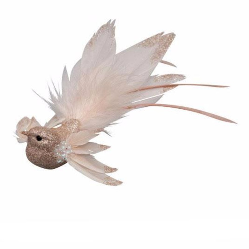Vondels Bird Gold with Wings & Long Tail
