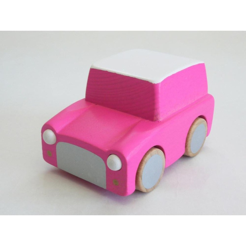 kiko+ & gg* Kuruma Classic Wooden Wind Up Car Pink