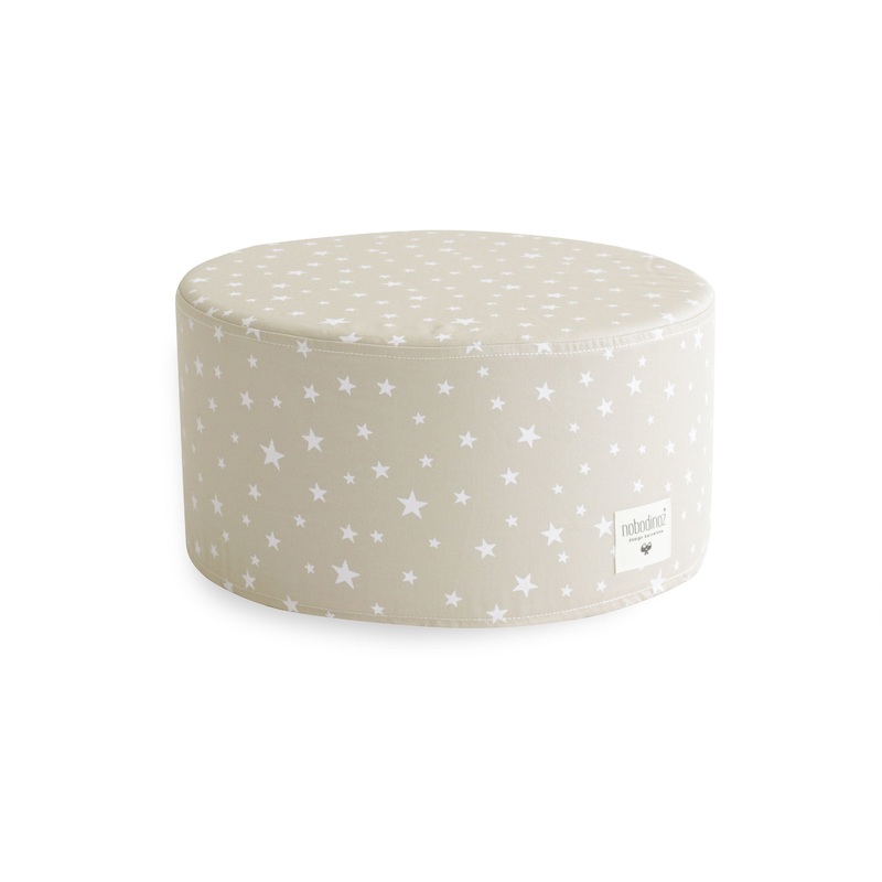 nobodinoz Little Pouffe Soho Sand White Stars