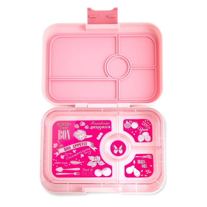 Yumbox Tapas with Botanical Tray Amalfi Pink 4-Compartment Lunch Box