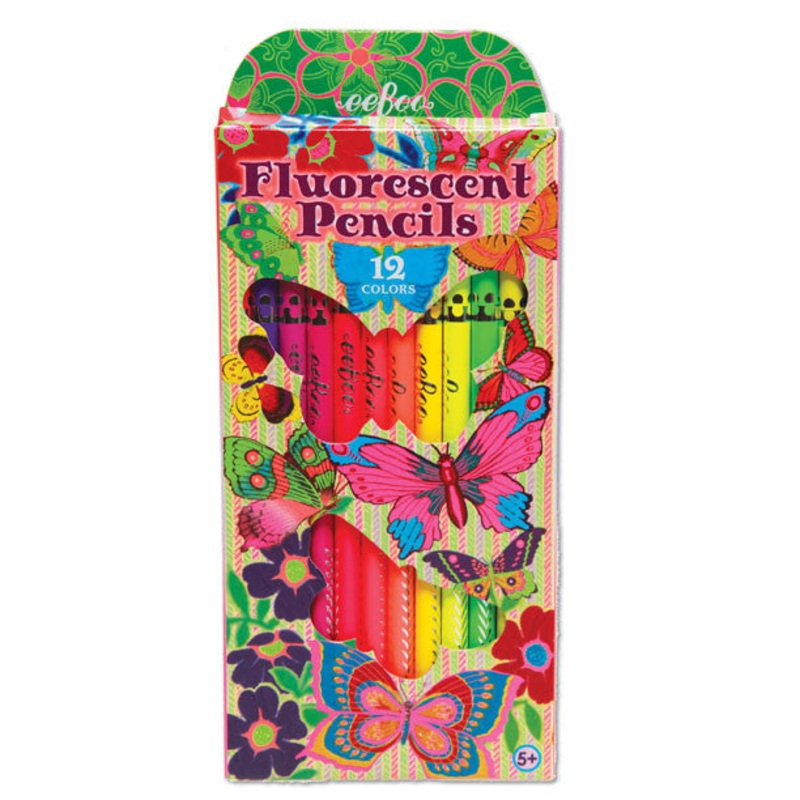 eeBoo Butterfly 12 Color Fluorescent Pencil