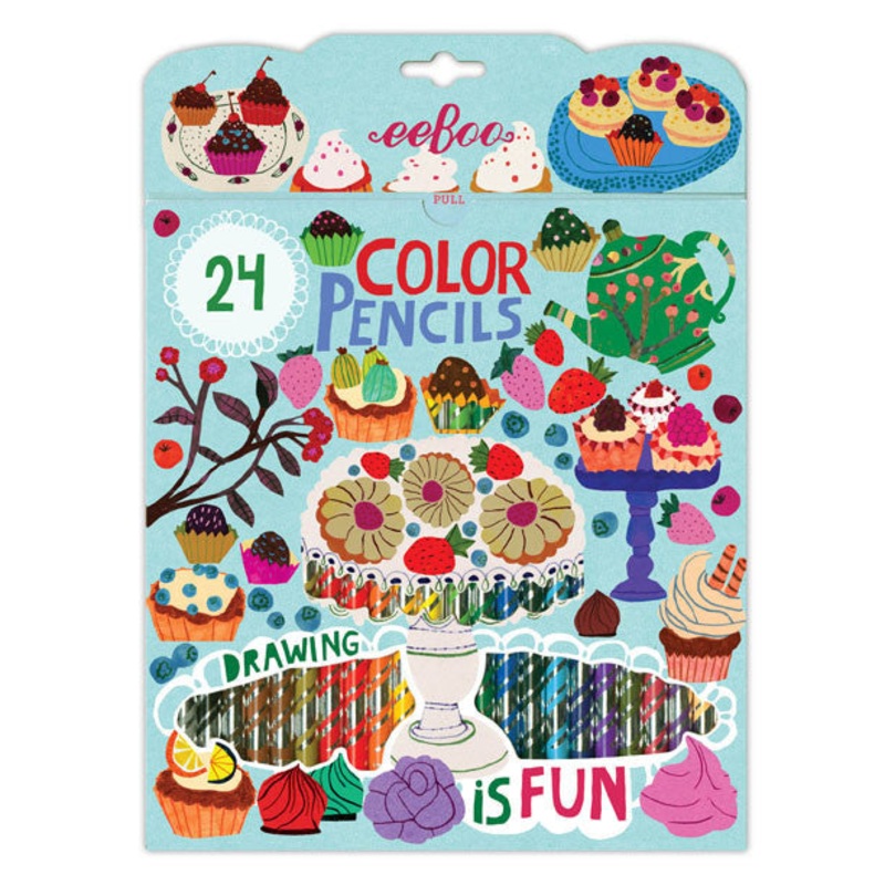 eeBoo Desserts 24 Color Pencils Paper