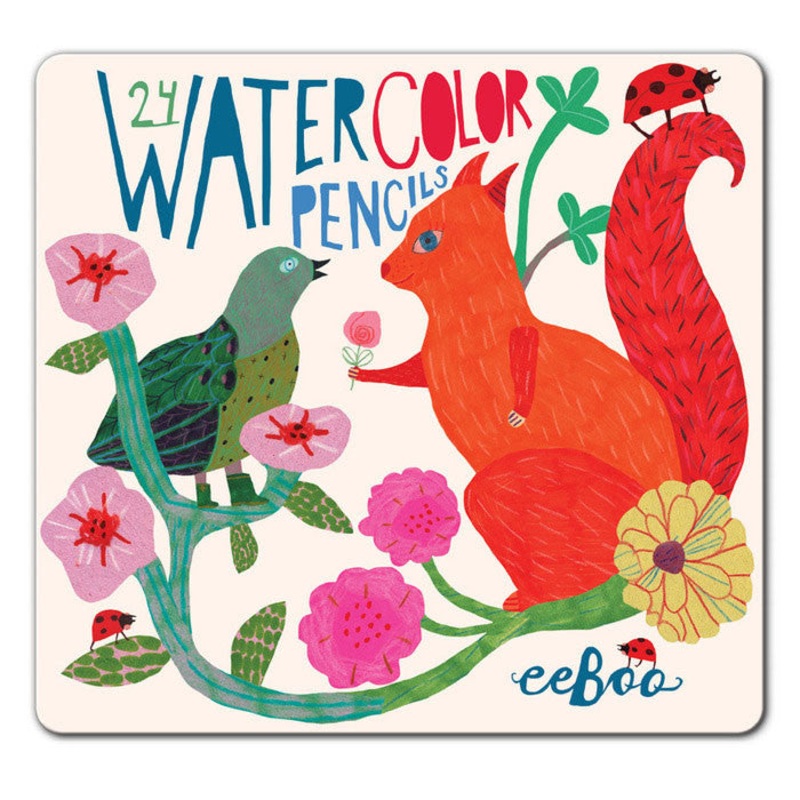 eeBoo Squirrel and Bird Watercolor Pencils