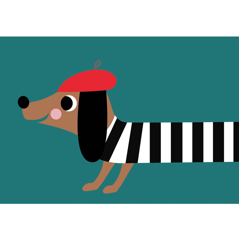 Rex French Sausage Dog Card