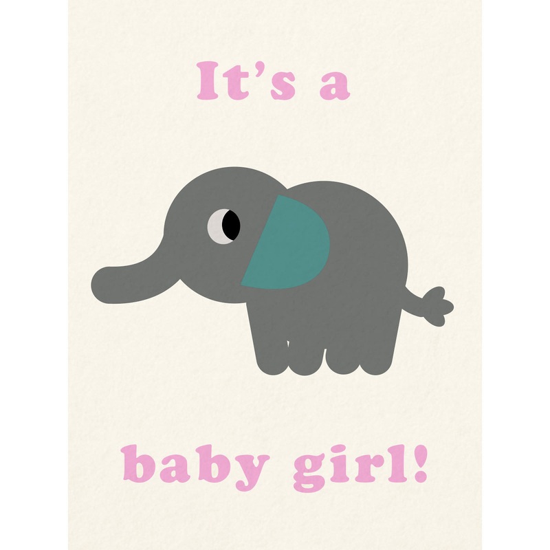 Rex It's a Baby Girl Elephant Card