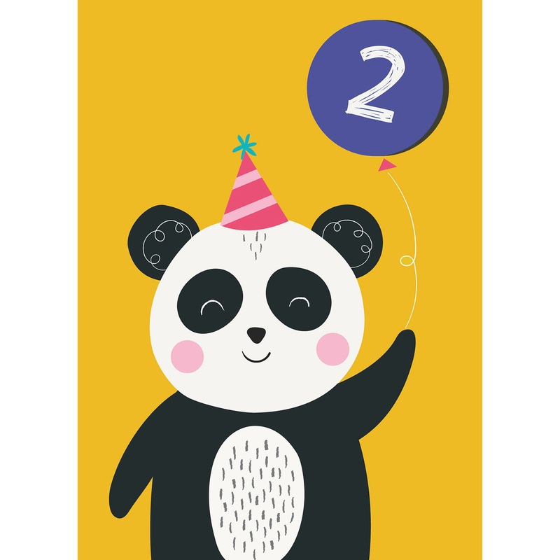 Rex Panda 2nd Birthday Card