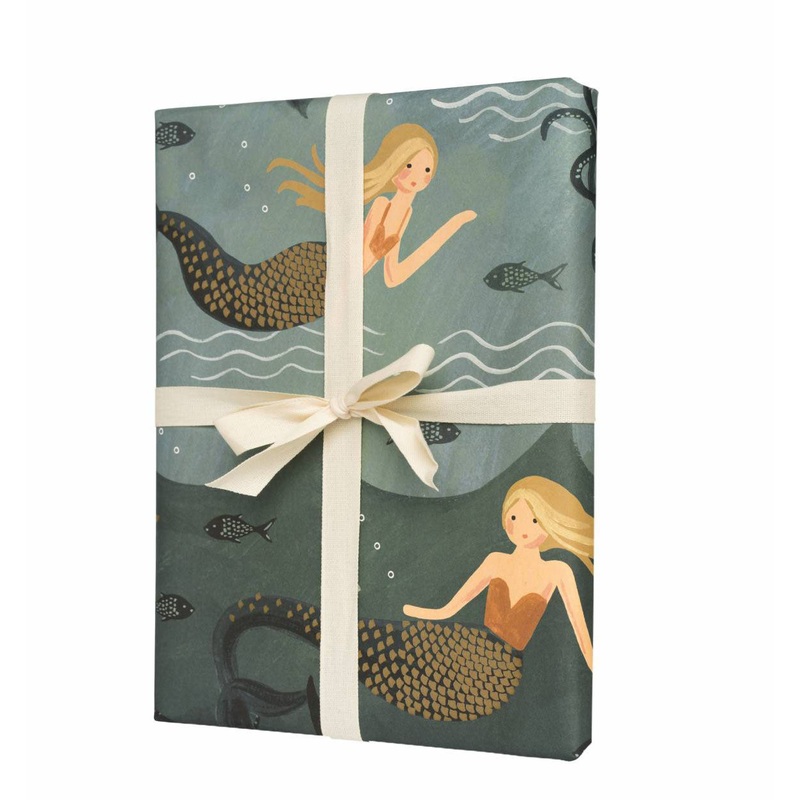 Rifle Paper Co Roll of 3 Vintage Mermaid Wrapping Sheets