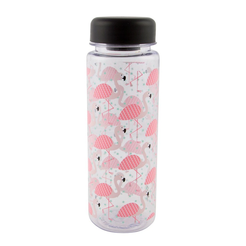 RJB Stone Tropical Flamingo Clear Water Bottle