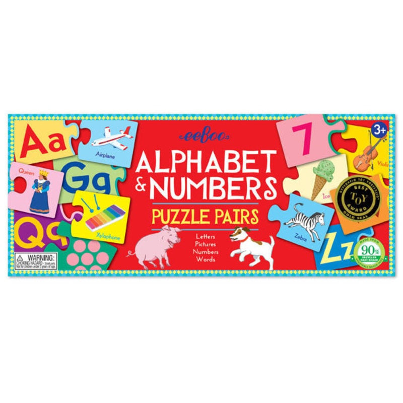 eeBoo Alphabet And Numbers Puzzle Pairs