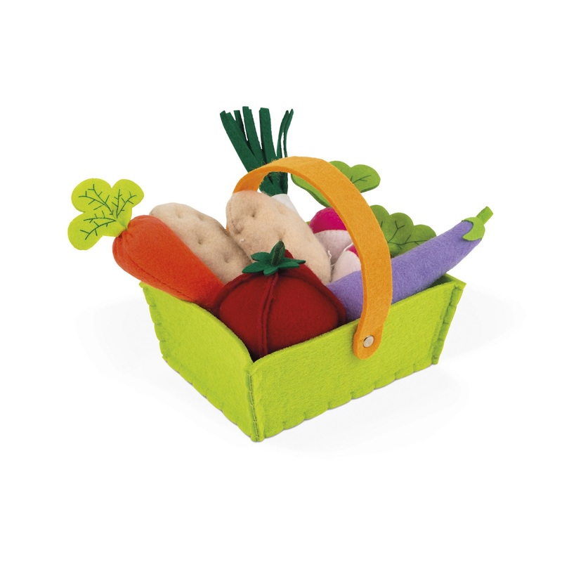 Janod Fabric Basket with 8 Vegetables
