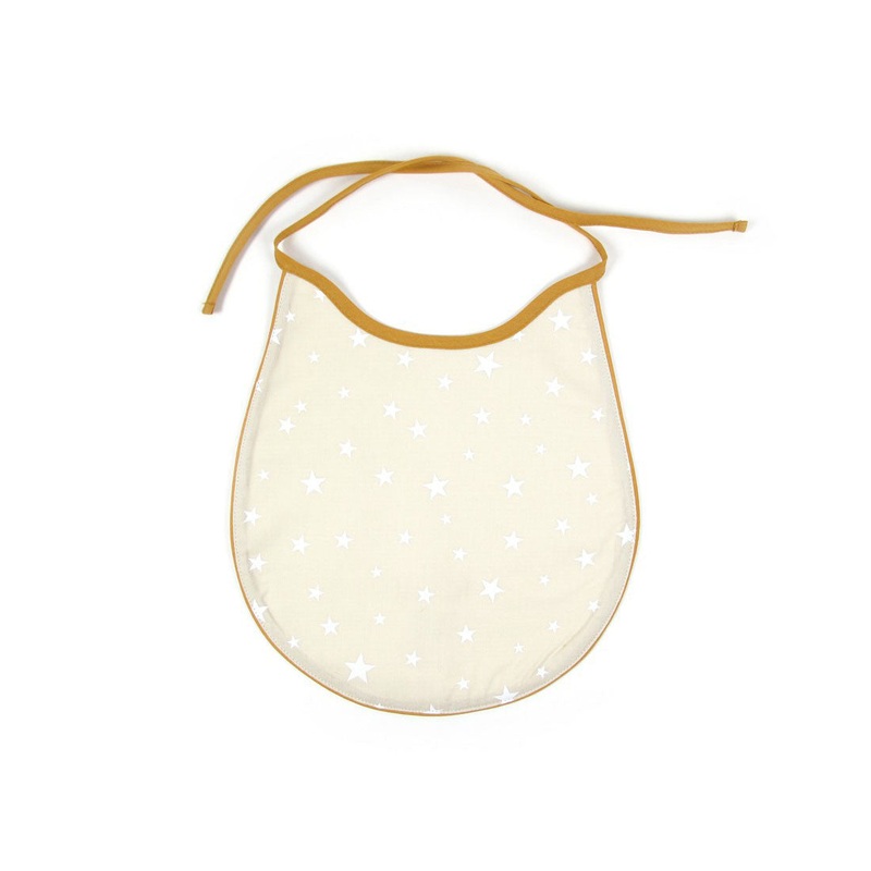 nobodinoz Bib Cotton Sand White Stars