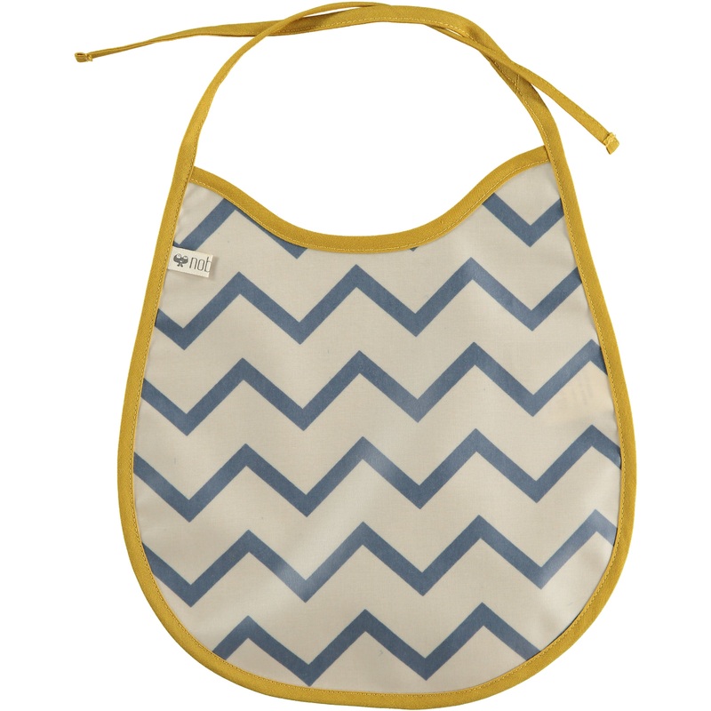 nobodinoz Bib Oil Cloth Zigzag Blue