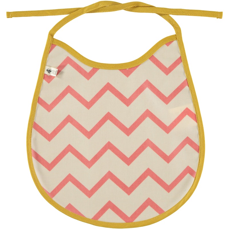 nobodinoz Bib Oil Cloth Zigzag Pink