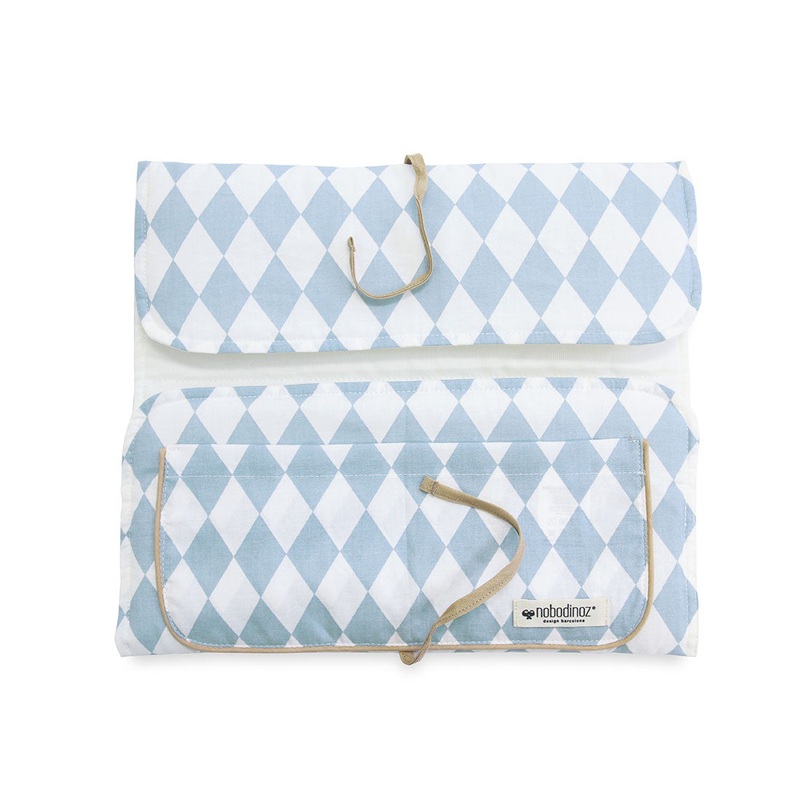 nobodinoz Changing Pad Blue Diamonds