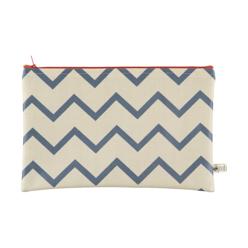 nobodinoz Pencil Case Roma Zigzag Blue