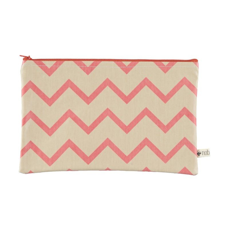 nobodinoz Pencil Case Roma Zigzag Pink