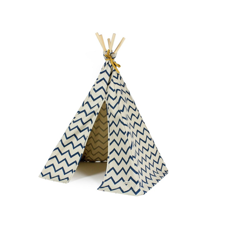 nobodinoz Teepee Zigzag Blue