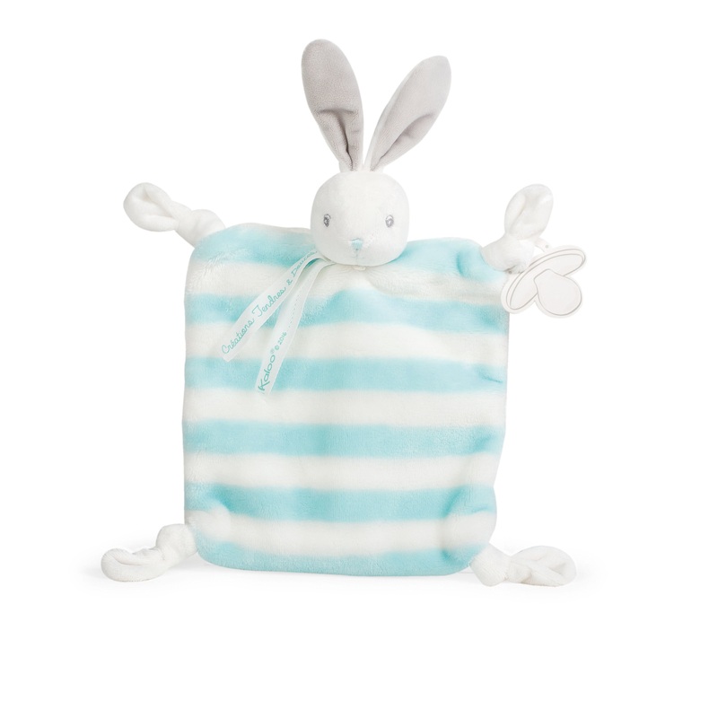 Kaloo Bebe Pastel Aqua and Cream Rabbit Doudou