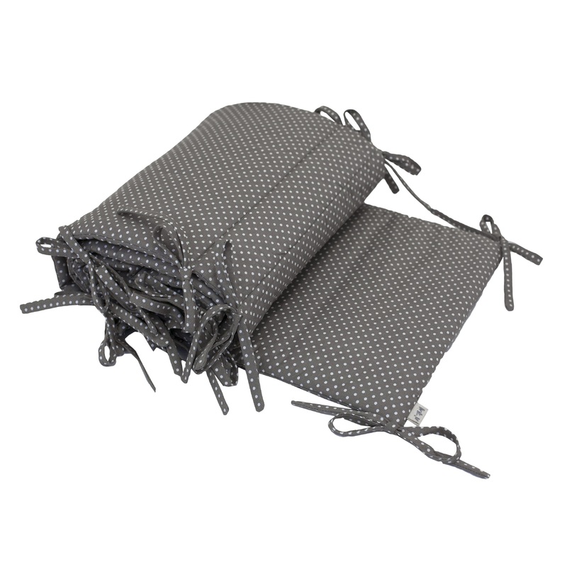 Numero 74 Cot Bumper Med Dots Grey/Cream